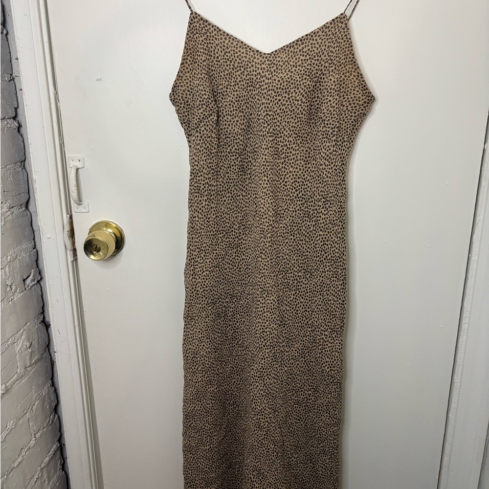 Ann Taylor Strapless Leopard Print Dress
